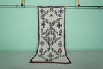 Moroccan berber rug 3.3 X 7.3 Feet - Boucherouite Rugs