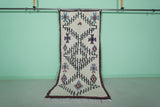 Moroccan berber rug 3.3 X 7.3 Feet - Boucherouite Rugs