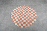 Checkered moroccan rug - handmade round rug