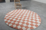 Moroccan rug rounded 5 ft - round rug