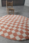 Checkered moroccan rug - handmade round rug