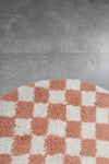 Checkered moroccan rug - handmade round rug