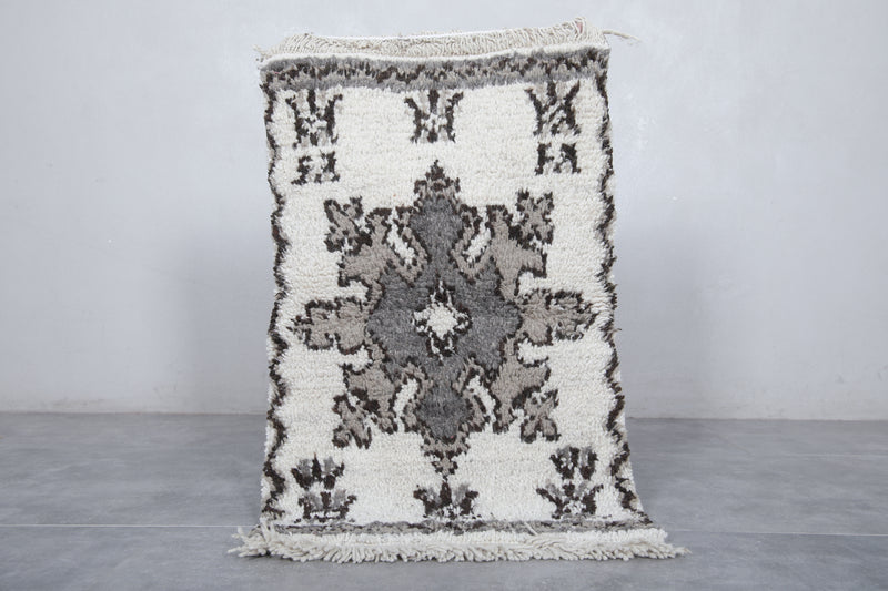 Handwoven Moroccan Berber Rug 2 x 3.1 ft - Neutral Tones