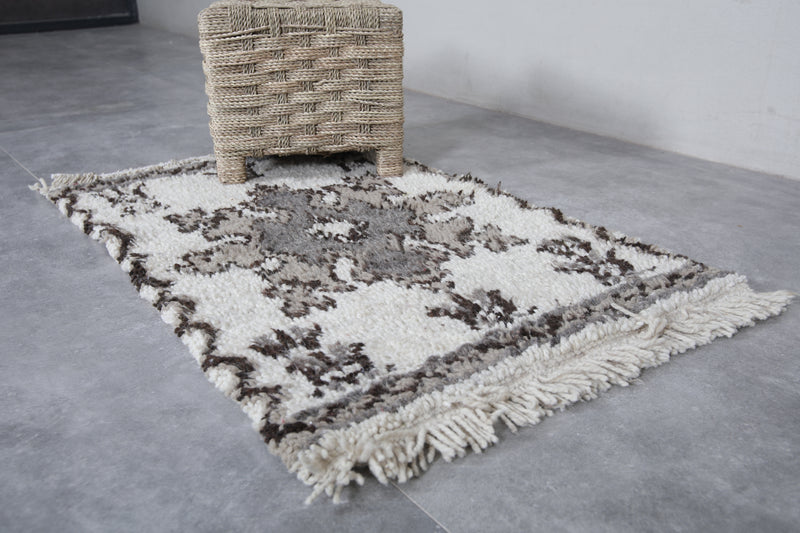 Handwoven Moroccan Berber Rug 2 x 3.1 ft - Neutral Tones