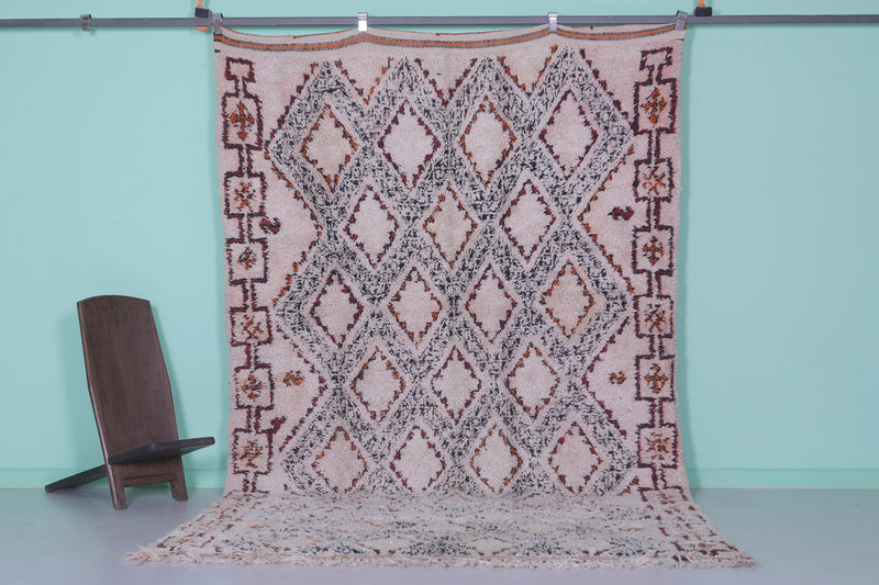 Vintage moroccan rug  6.1 FT X 10.4 FT - 