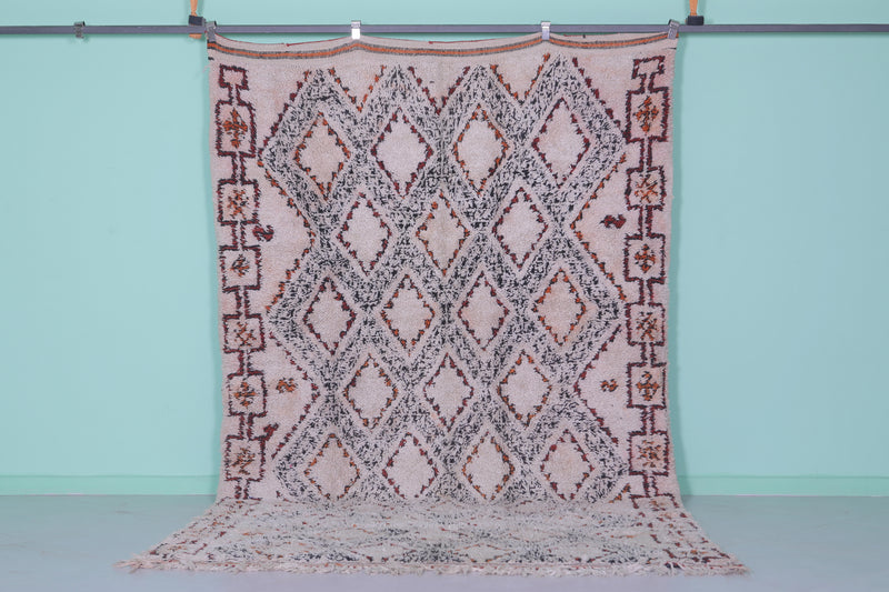 Vintage moroccan rug  6.1 FT X 10.4 FT - 