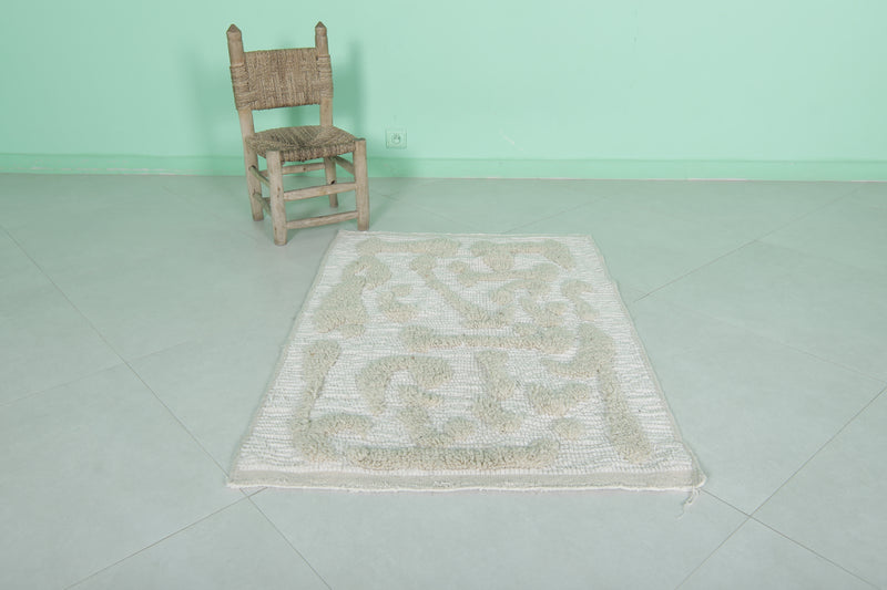 Moroccan Small Rug - Handwoven 2.7 FT × 4 FT | Abstract Wool Design