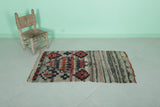 Antique azilal Rug 2.3 X 5.6 Feet - long runner rug