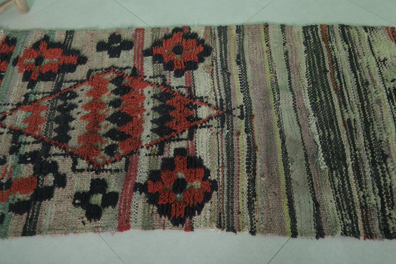 Antique Azilal Runner Rug – 2.4 x 4.7 ft Handmade Vintage Carpet