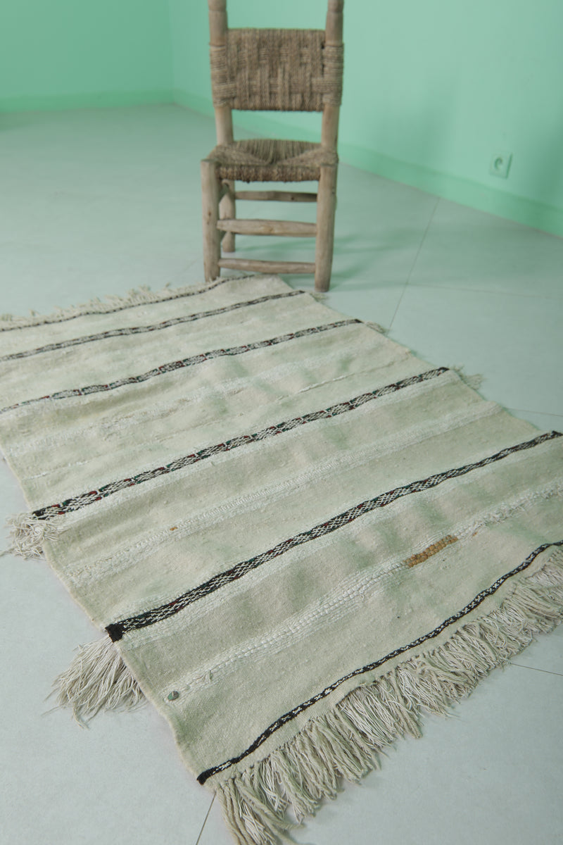 Small Moroccan Wedding Blanket Rug - 2.6 FT X 3.9 FT | Handwoven Elegance