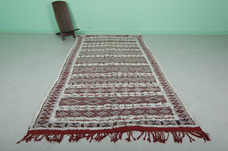 Handwoven Kilim Rug - 5.3 FT × 10.1 FT | Moroccan Elegance