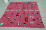 Pink moroccan rug 5 X 4.8 Feet - azilal rug