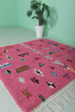 Pink moroccan rug 5 X 4.8 Feet - azilal rug