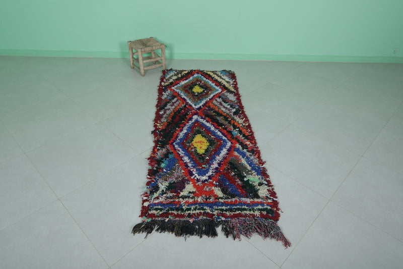 Handwoven Moroccan Runner Rug 2.6 x 6.9 ft | Colorful Bohemian Charm