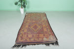 Vintage Handmade Moroccan Berber rug 3.7 X 8.2 Feet