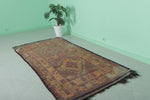 Vintage Handmade Moroccan Berber rug 3.7 X 8.2 Feet