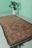 Vintage Handmade Moroccan Berber rug 3.7 X 8.2 Feet