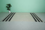 Beige and Black Runner Kilim Rug 5.5 FT X 11 FT