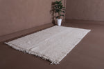 Luxurious Moroccan Wool Rug - 5.1 x 8.4 FT | Handwoven Ivory Area Rug - beni ourain rug