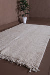 Luxurious Moroccan Wool Rug - 5.1 x 8.4 FT | Handwoven Ivory Area Rug - beni ourain rug