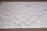 Elegant Moroccan Wool Rug - 6.7 x 9.1 FT | Handwoven Ivory Diamond Pattern - beni ourain rug