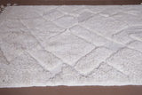 Elegant Moroccan Wool Rug - 6.7 x 9.1 FT | Handwoven Ivory Diamond Pattern - beni ourain rug