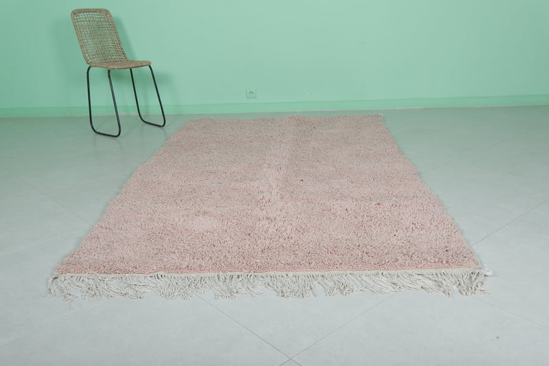 Moroccan Berber Rug 5 x 9.7 ft Pastel Pink Rug - Beni ourain rugs