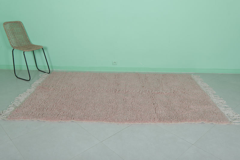 Moroccan Berber Rug 5 x 9.7 ft Pastel Pink Rug - Beni ourain rugs