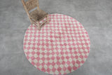 Moroccan round rug - checkered rug