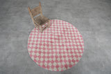 Moroccan round rug - checkered rug