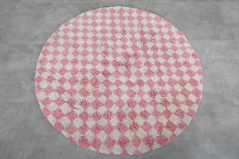 Moroccan round rug - checkered rug