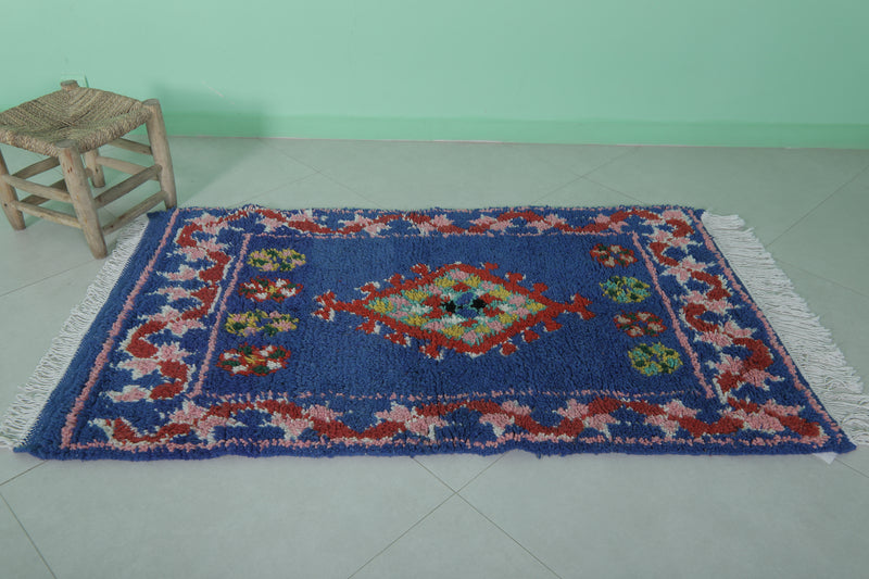 Vibrant Moroccan Berber Rug - 3 x 5.3 ft Handmade Carpet