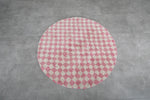 Moroccan round rug - checkered rug