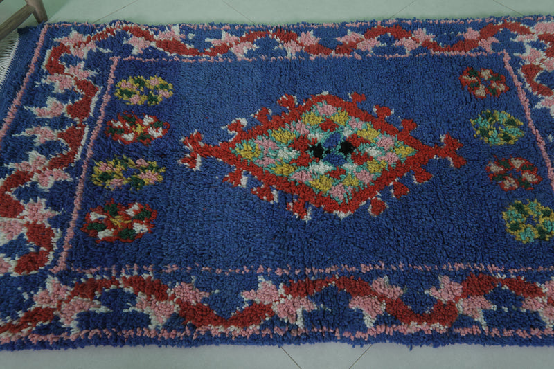 Vibrant Moroccan Berber Rug - 3 x 5.3 ft Handmade Carpet