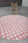 Moroccan round rug - checkered rug