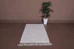 Cozy Moroccan Wool Rug - 2.9 x 4.6 FT | Handwoven Ivory Accent Rug