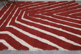 Moroccan red rug 10.2 X 11.9 Feet