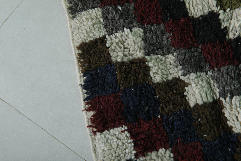 Small Checkered Rug – 2.4 x 3.9 ft | Handcrafted Elegance