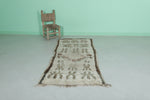 Vintage moroccan runner rug 2.7 FT X 5.9 FT