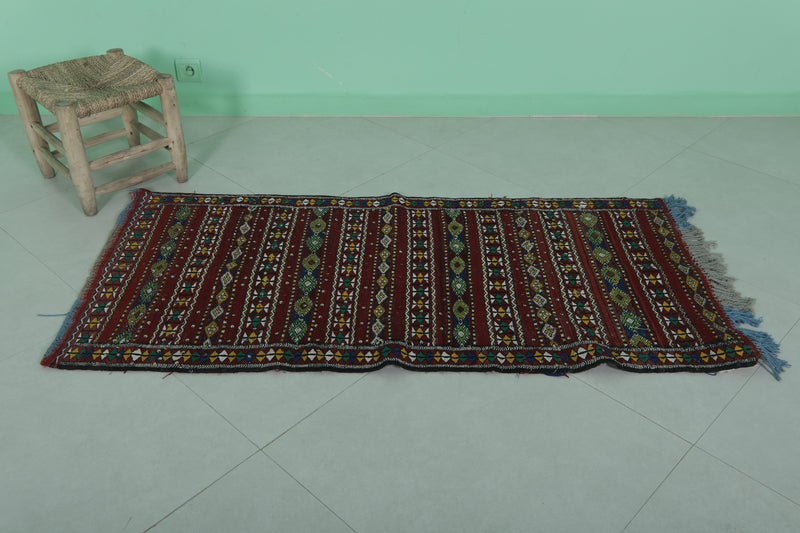 Traditional Moroccan Rug 2.4 x 5 FT - Rich Colors and Intricate Patterns