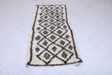 Moroccan Berber Rug with Brown Diamond Pattern - 2.5 X 5.4 Feet