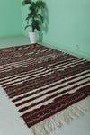 Berber Handira Stripe Moroccan kilim 5 FT X 8.4 FT