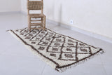 Moroccan Berber Rug with Brown Diamond Pattern - 2.5 X 5.4 Feet