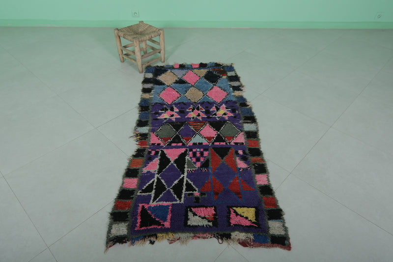 Colorful Moroccan Runner Rug 2.8 X 5.7 Feet