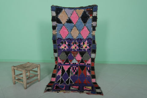 Colorful Moroccan Runner Rug 2.8 X 5.7 Feet