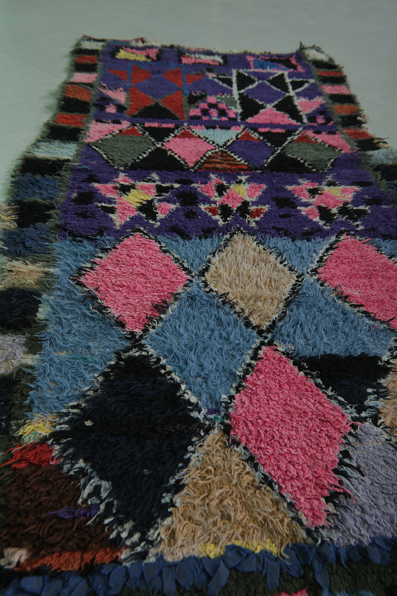 Colorful Moroccan Runner Rug 2.8 X 5.7 Feet