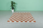 Moroccan Beni Ourain Rug 5.4 x 5.6 Ft - Checkered Design