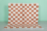 Moroccan Beni Ourain Rug 5.4 x 5.6 Ft - Checkered Design