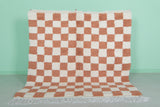 Moroccan Beni Ourain Rug 5.4 x 5.6 Ft - Checkered Design