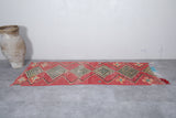 Boucherouite Moroccan rug 3.4 X 9.2 Feet